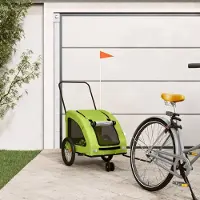 vidaXL Design Fahrradanhänger Hunde Grün Oxford-Gewebe und Eisen, Fahrradanhänger 2024 Neu