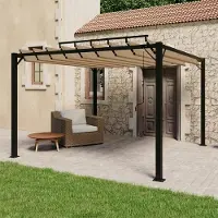 vidaXL "2026 Promotion" Pergola mit Lamellendach 3x3 m Taupe Stoff und Aluminium - Pavillons & Partyzelte CC8151