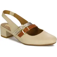 MACIEJKA Damen Naturleder Schuhe 0689804001, Beige, 5 cm Absatz, offene Ferse, Riemen, mandelförmige Spitze
