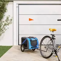 Prolenta Maison Exclusive - Fahrradanhänger Hunde Blau und Grau Oxford-Gewebe und Eisen