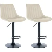 CLP 2er Set Barhocker Toni Kunstleder schwarz - creme