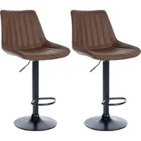 CLP 2er Set Barhocker Toni Kunstleder chrom - schwarz