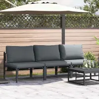 vidaXL Möbel Gartenmöbel-Sets mit Kissen mit Kissen 3 pcs Anthrazit - Gartenstühle 42009989