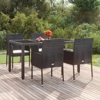 vidaXL Gartenstühle mit Kissen 4 Stk. Poly Rattan Schwarz , Gartenstühle Design 2024