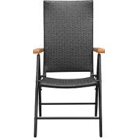vidaXL Hochwertigen Möbel Gartenstühle - Schwarz Stapelbare Gartenstühle 2er-set Poly Rattan Schwarz NEU5088699