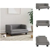 vidaXL Hundebett Grau 60x40x30 cm Kunstleder - Hundebetten