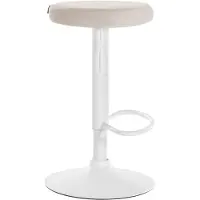 CLP Barhocker Ponte Samt-Bezug | Farbe creme Gestell Farbe weiß