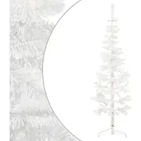 Syfax Künstlicher Halb-Weihnachtsbaum mit Ständer Schlank Weiß 150 cm