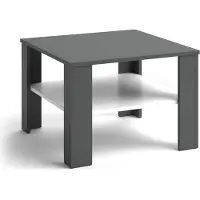 Vicco Couchtisch Homer Weiß/Anthrazit 60 x 60 cm, Model 26790