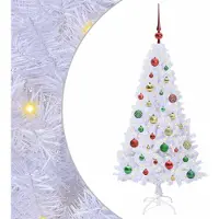 Syfax Künstlicher Weihnachtsbaum Weiß 120 cm PVC und Stahl