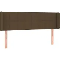 Syfax Kopfteil mit Ohren Dunkelbraun 147x16x78/88 cm Stoff