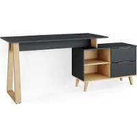 Vicco Schreibtisch Nautica Anthrazit 138 x 60 cm mit Schubladen, XL, Model 36903