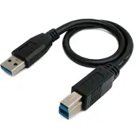 System-S USB 3.0 Kabel 30 cm Typ B Stecker zu A Stecker in Schwarz
