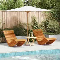 vidaXL "im " Liege 2-Person 2 pcs Braun 154x60x74 cm Massivholz Akazie - Gartenliegen CC18590