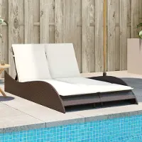 Prolenta Maison Exclusive - Sonnenliege mit Auflagen Braun 114x205x73 cm Poly Rattan