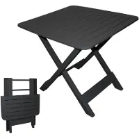 Spetebo Klapptisch in anthrazit - 79 cm - Beistelltisch Garten Tisch Camping