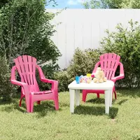 vidaXL "im Angebot" Kinder-Gartenstühle 2 Stk. - bis 150 kg - Rosa 37x34x44 cm PP Holzoptik - Stapelsessel CC16794