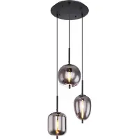 Globo Hängeleuchte Metall schwarz, 3x E14