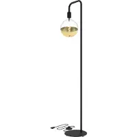 Calex Stehlampe U-Line, 155 cm hoch, E27-Fassung, ohne Leuchtmittel, Industrie-Stil, Schwarz