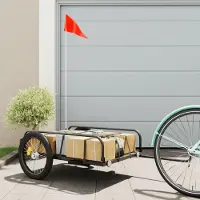 vidaXL Möbel Fahrradanhänger Schwarz 135x70x37 cm Eisen - Fahrradanhänger &33988