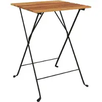Syfax Bistrotisch Klappbar 55x54x71 cm Massivholz Teak und Stahl