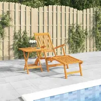 vidaXL Cloris Designermöbel Gartenliege mit Fußteil und Tisch Massivholz Akazie 2024 Neu
