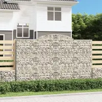 Prolenta Maison Exclusive - Gabionen mit Hochbogen 9 Stk. 300x50x180/200cm Verzinktes Eisen
