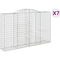 vidaXL "2026 MODERNE"Gabionen-Hochbeet - Blumenkasten - mit Hochbogen 7er-set - multifunktional& Moderne - 300x50x180/200cm Verzinktes Eisen - Beete Einfacher Aufbau CC9275777