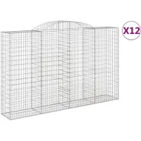 vidaXL "SALE 2026"Gabionen-Hochbeet - Blumenkasten - mit Hochbogen 12 Stk 300x50x180/200cm Verzinktes Eisen - Beete Einfacher Aufbau DE2741385