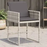 vidaXL CLORIS Gartenstühle mit Kissen 4 Stk. Hellgrau Poly Rattan 2024