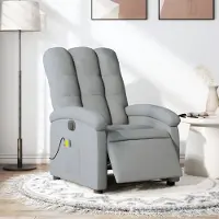 vidaXL Massagesessel Fernsehsesel Elektrisch Hellgrau Stoff 3204080