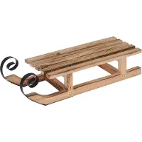 Spetebo Holz Deko Schlitten 40 x 14 x 10 cm - mit Metall Kufen