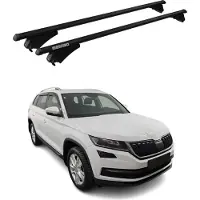 Menabo Dachgepäckträger, Querstange, für Skoda Kodiaq, Baujahr 2017-2025, Farbe: Schwarz
