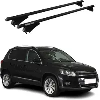 Menabo Dachgepäckträger, Querstange, für VW Tiguan Cross 5N, Baujahr 2011-2018, Farbe: Schwarz