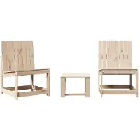 Syfax 3-tlg. Garten-Lounge-Set Massivholz Kiefer