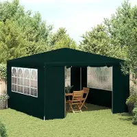 PUEAZU Profi-Partyzelt mit Seitenwänden 4×4 m Grün 90 g/m² - Pavillons & Partyzelte &47814