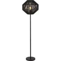 Searchlight Schwarze Tischlampe Wicker
