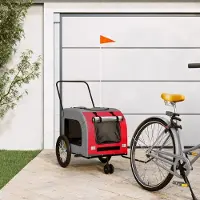vidaXL "2026 Promotion" Fahrradanhänger Hunde Rot und Grau Oxford-Gewebe und Eisen - Fahrradanhänger CC32686