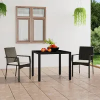 vidaXL "2026 Promotion" Gartenstühle mit Kissen 2 Stk. - Hohe Qualität - Poly Rattan Schwarz - Gartenstühle CC10629