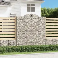 Prolenta Maison Exclusive - Gabionen mit Hochbogen 2 Stk. 200x50x220/240cm Verzinktes Eisen
