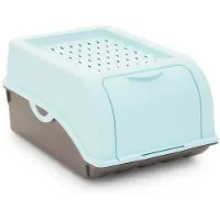 Novaliv 2x Klein 3,5 L Zwiebeltopf türkis light Zwiebelbox Knoblauchtopf Aufbewahrungsbox Vorratsdose Gemüsebox