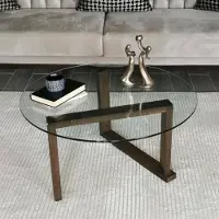 Dmora Couchtisch Denebra 80x80x41 cm Braun, mit Zeitschriftenhalter