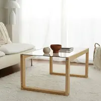 Dmora Aldino - Couchtisch, 85x55x40h cm Eiche Braun, Mit Zeitungsablage