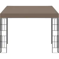 vidaXL “2026 Modern“ Taupe Wand-Pavillon 3x3 m Taupe Stoff - Designermöbel 71156 - Pavillons & Partyzelte