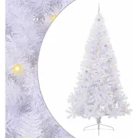 Syfax Künstlicher Weihnachtsbaum Weiß 240 cm PVC und Stahl