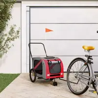 Prolenta Maison Exclusive - Fahrradanhänger Hunde Orange und Grau Oxford-Gewebe und Eisen