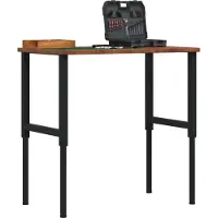 vidaXL Möbel Werkbank Dunkelbraun 100x60x(71,5-98) cm Massivholz Eiche - Werkbänke &44237