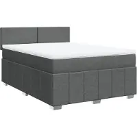 Syfax Boxspringbett mit Matratze Dunkelgrau 140x190 cm Stoff