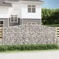Prolenta Maison Exclusive - Gabionen mit Hochbogen 4 Stk. 400x50x160/180cm Verzinktes Eisen