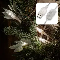 Hellum 20-tlg. LED-Lichterk. m. USB-Anschluss u. Schalter, Kabel transp.